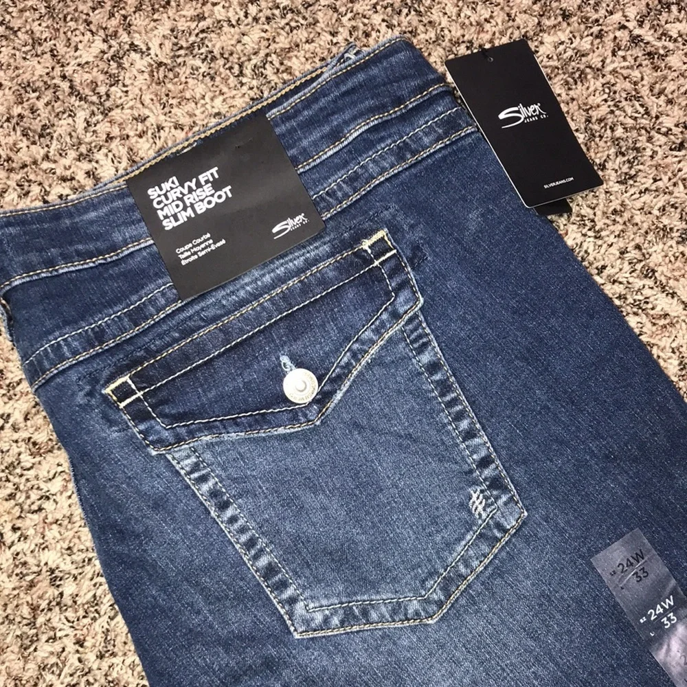 🐠Silver Brand SUKI Curvy Plus Size mid rise slim bootcut jeans | NWT! - Picture 2 of 10